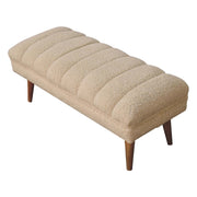 Cream Boucle Puffer Bench-6