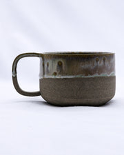 Brown Handmade Ceramic Smoked Grey Stoneware Big Ceramic Mug-0