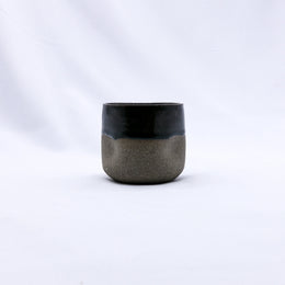 Verde Goccio Handmade Ceramic Smoked Grey Stoneware Short Cup-0
