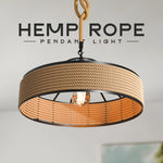 Industrial Hemp Rope Pendant Ceiling Light with FREE BULB~5082-4