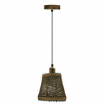 Natural Rattan Wicker Ceiling Pendant Light Lampshade Metal Pendant Lighting Kit - Basket Shape~1562-3