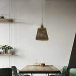Natural Rattan Wicker Ceiling Pendant Light Lampshade Metal Pendant Lighting Kit - Basket Shape~1562-4