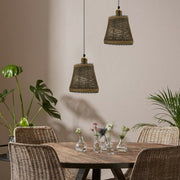 Natural Rattan Wicker Ceiling Pendant Light Lampshade Metal Pendant Lighting Kit - Basket Shape~1562-2