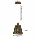Natural Rattan Wicker Ceiling Pendant Light Lampshade Metal Pendant Lighting Kit - Basket Shape~1562-1
