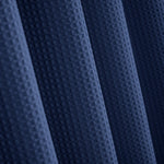 Navy Blue Organic Cotton Waffle Shower Curtain | Mold Resistant | Quick Dry-1
