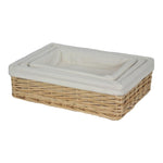 Cotton Lined Rectangular Straight-Sided Wicker Tray-0