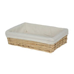 Cotton Lined Rectangular Straight-Sided Wicker Tray-1
