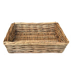 Antique Wash Rectangular Straight Sided Wicker Tray-1
