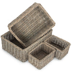 Wicker Grey Wash Storage Tray-0