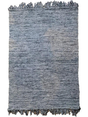 Flatweave Overdyed Jute & Leather Rug - 216 × 125 cm-0