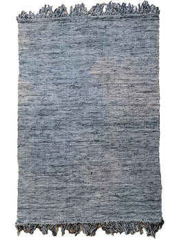 Flatweave Overdyed Jute & Leather Rug - 216 × 125 cm-0