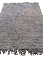 Flatweave Overdyed Jute & Leather Rug - 216 × 125 cm-2