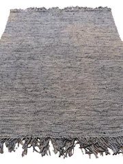 Flatweave Overdyed Jute & Leather Rug - 216 × 125 cm-2
