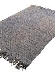 Flatweave Overdyed Jute & Leather Rug - 216 × 125 cm-3