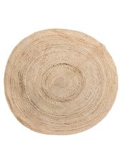 Braided Natural Jute Rug - 107 x 107 cm-0