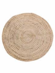 Braided Natural Jute Rug - 85 x 85 cm-0