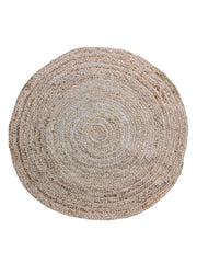 Braided Natural Round Jute Rug - 85 x 85 cm-0