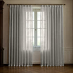 Pale Grey Linen Sheer Curtains - Triple Pinch Pleat - Made to Measure-1