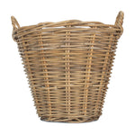 Small Round Grey Rattan Log Basket-2