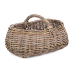 Grey Rattan Market Log Basket-0