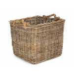 Square Grey Rattan Log Basket-3