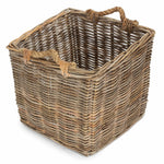 Square Grey Rattan Log Basket-4