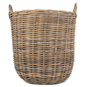 Cordura Lined Tall Round Fireside Rattan Log Basket-5