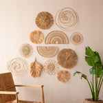 Bohemian Wall Decor UK: Handwoven Marigold Rattan Art-3