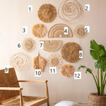 Bohemian Rattan Wall Art Set (12pcs) - Natural Woven Decor for Living Room, Bedroom-2