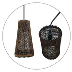 Modern Pendant Light Rattan Wicker Basket Ceiling Pendant Light Kit~1332-0