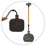 Rattan Ceiling Light lamp Hanging Hemp Rope Pendant Lamp Shade~1333-1