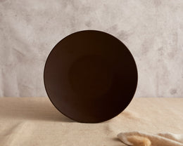 Round Ceramic Brown Round Starter Plate-0