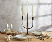 Camille Rustic Iron Trident Candelabra-0