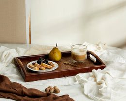 Vera Rectangle Rattan and Wood Serving Tray-0