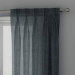 Dark Bluish Grey Linen Sheer Curtains - Triple Pinch Pleat - Made to Measure-0