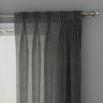 Dark Grey Linen Sheer Curtains - Triple Pinch Pleat - Made to Measure-0