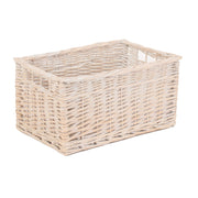 Whitewash Unlined Wicker Storage Basket-4