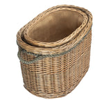 Oval Rope Handled Wicker Log Basket-2