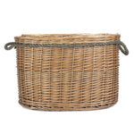 Oval Rope Handled Wicker Log Basket-3