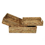Shallow Rectangular Water Hyacinth Storage Basket-0