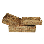 Shallow Rectangular Water Hyacinth Storage Basket-0