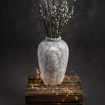 Aged Stone Tall Ceramic Vase-2
