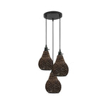 3 Head Vase Shape Rattan Wicker Ceiling Pendant Light Shade Hanging Light Antique Decor Lampshade ~3592-5