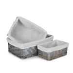 Antique Wash Wicker Storage Basket with Lining-1