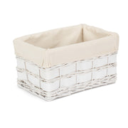 Whitewash Scandi Storage Basket With White Lining-1