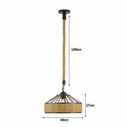 Industrial 2-Core Hemp Rope Pendant Light~1132-4