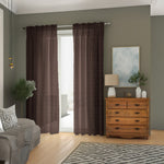 Coffee Brown Linen Sheer Curtains - Triple Pinch Pleat - Made to Measure-1
