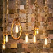 Hemp rope Adjustable E27 ceiling pendant light fitting~5591-1