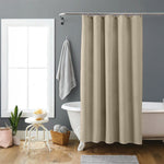 Beige Organic Cotton Waffle Shower Curtain | Neutral & Stylish | Mold Resistant | Quick Dry-2