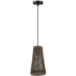 Modern Pendant Light Rattan Wicker Basket Ceiling Pendant Light Kit~1332-1